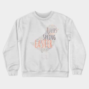 Cute Colorful Chick Easter Words Crewneck Sweatshirt